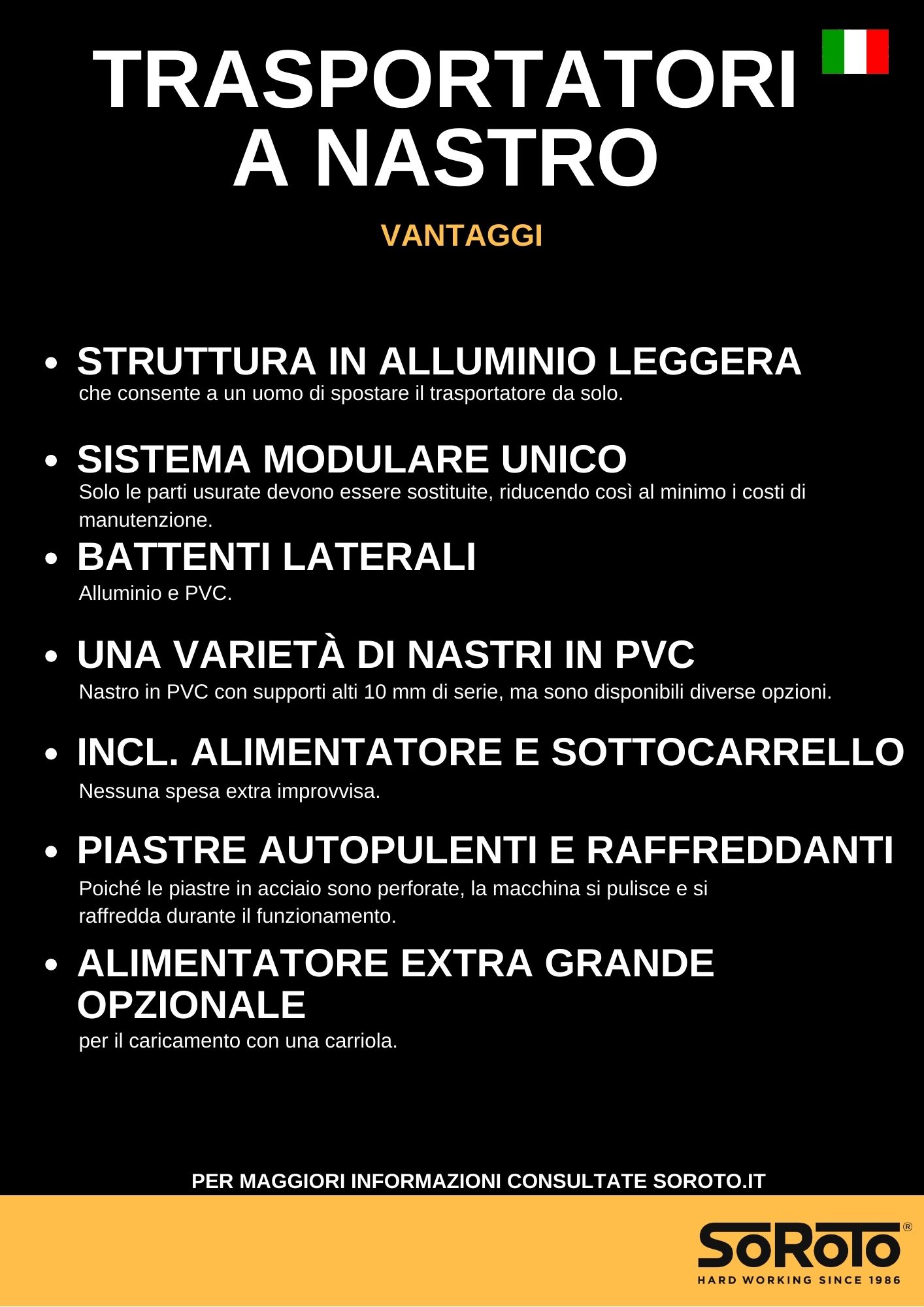 VANTAGGI DEL TRASPORTATORE A NASTRO